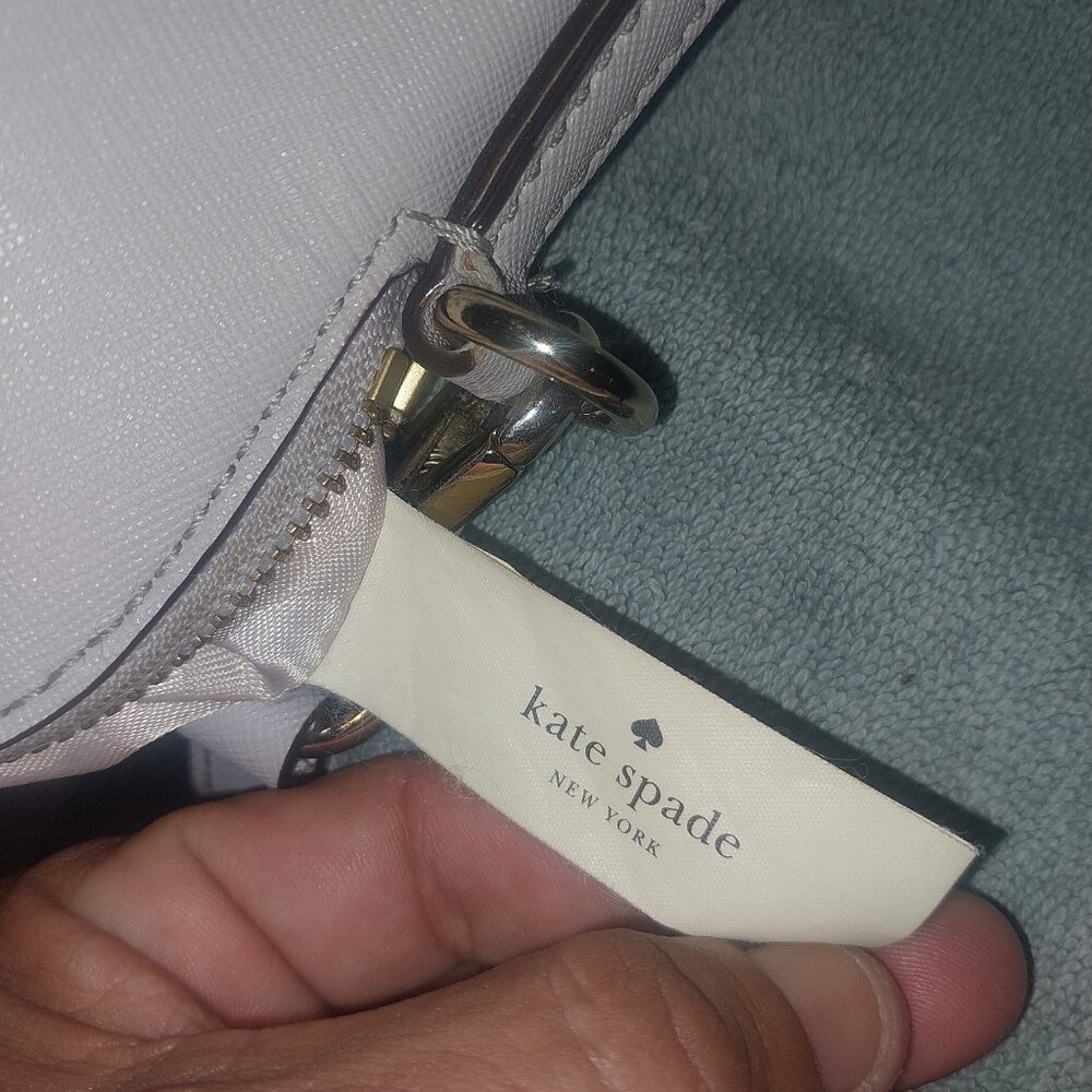 KATE SPADE 2WAY LIGHT GREY LEATHER CROSSBODY/ HAND BAG - Picture 15 of 15